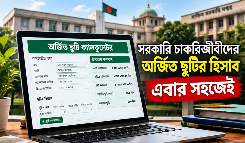 সরকারি চাকরিজীবীদের অর্জিত ছুটির হিসাব এক ক্লিকেই!