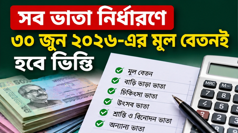 শ্রান্তি ও বিনোদন ভাতা নির্ধারণে ৩০ জুনের মূল বেতনই বিবেচ্য