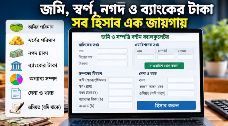 উত্তরাধিকার সম্পত্তির হিসাব হবে সহজেই!