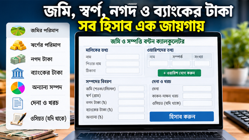উত্তরাধিকার সম্পত্তির হিসাব হবে সহজেই!