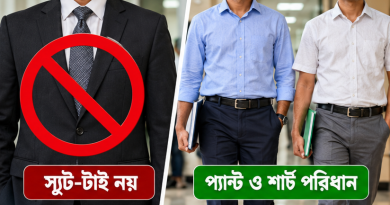 সরকারি অফিসে স্যুট-টাই পরার নিয়ম কী?