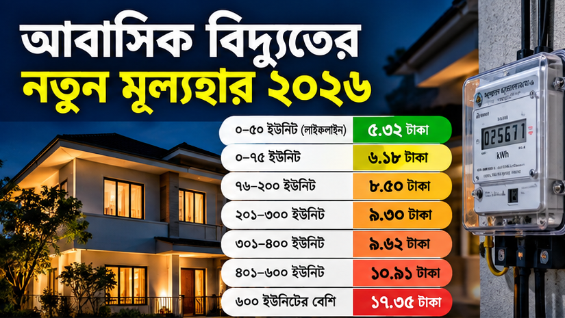 বিদ্যুতের খুচরা মূল্যহার ২০২৬